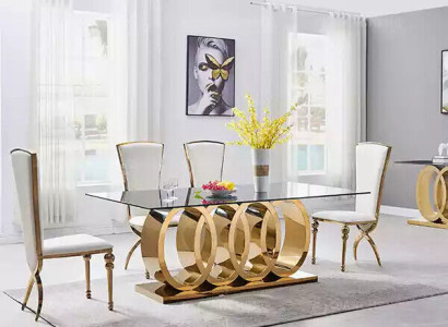 Moderner Esstisch Edelstahltisch Esszimmer Tische Designer Möbel Tische